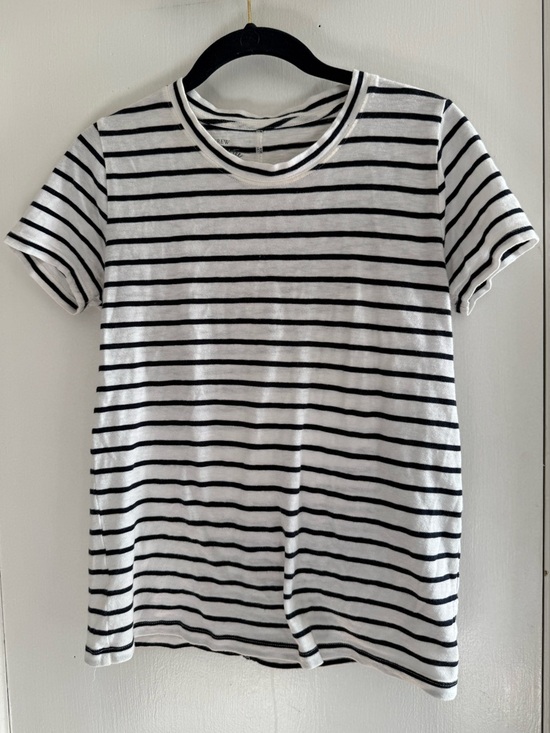 J. Crew Tops - J. Crew Navy and White Striped Girlfriend Tee Size XS